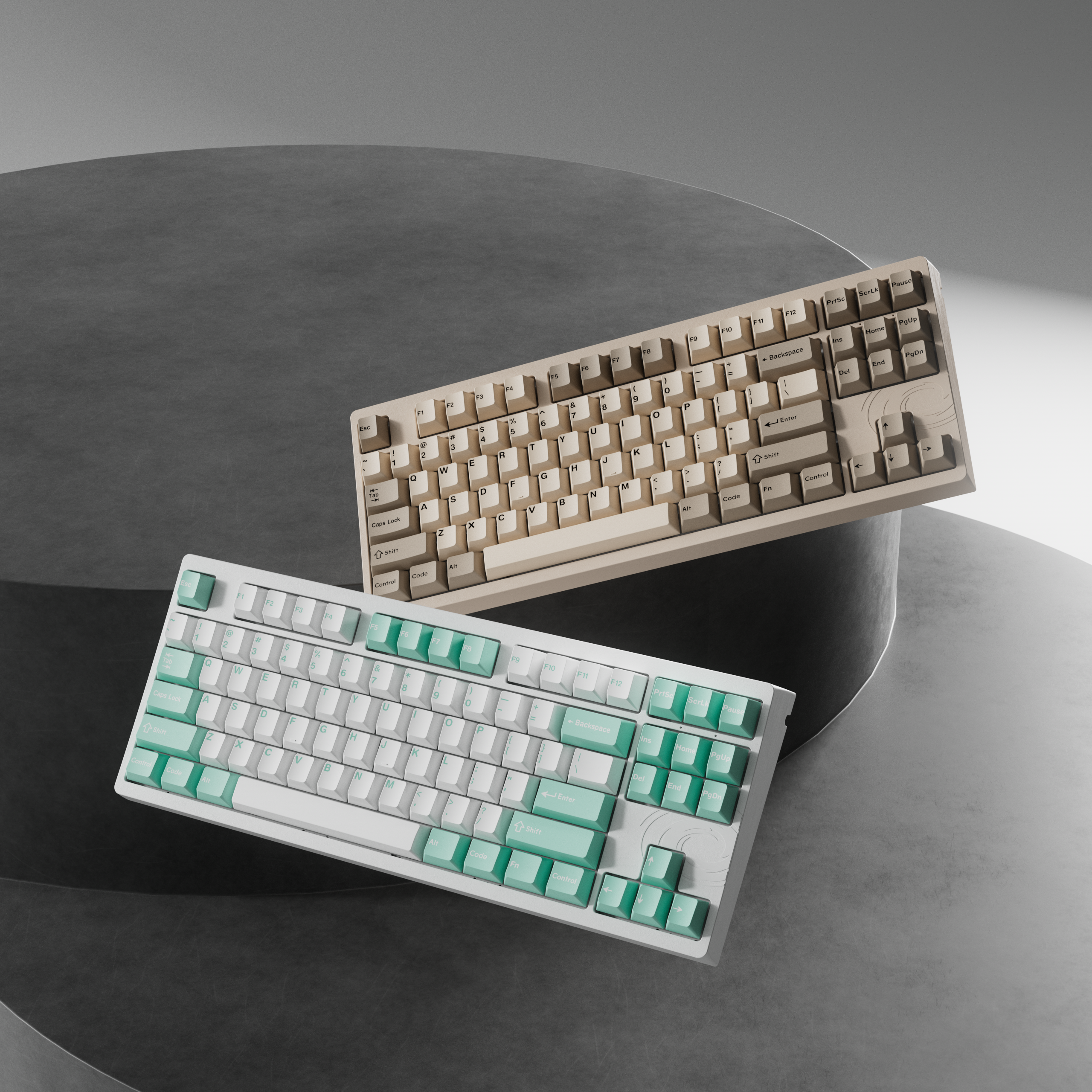 Wireless full-size mechanical keyboard, multi-layout PCB for users to change. Easy remapping and macro through VIA.
